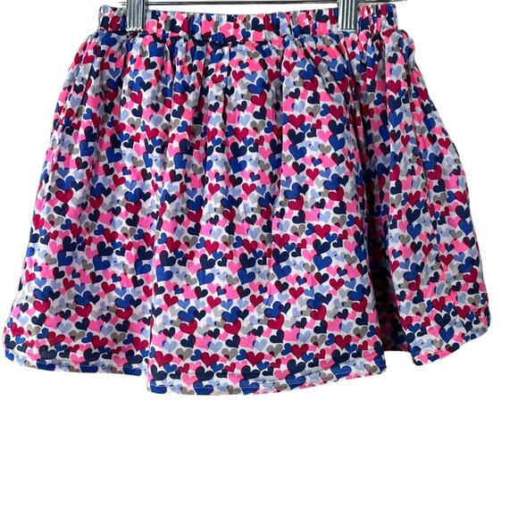 Gap Skirt Girls Medium 8 Kids Pull On Flare A Line Pink Blue Hearts Fall Casual - Picture 7 of 11
